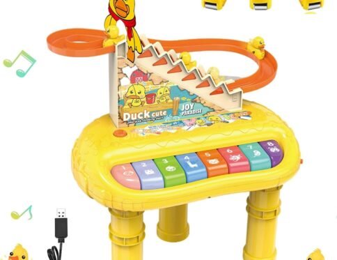 Duck Climbing Stairs Toy Rail Car USB Charging